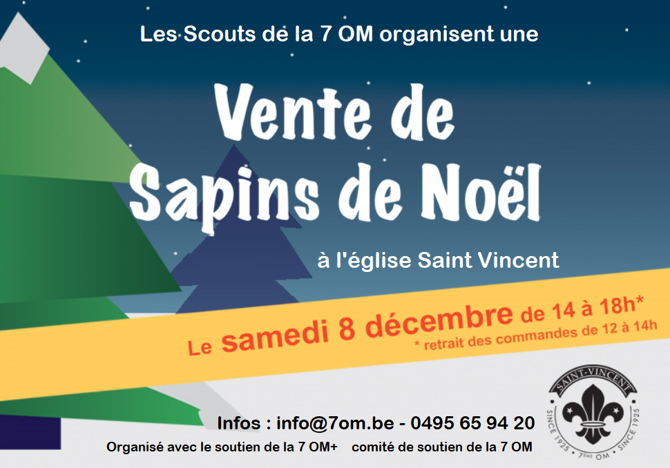 Vente sapins noel scouts st vincent